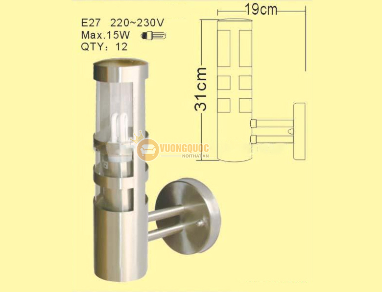 Đèn tường thép nhập khẩu ROL216-1